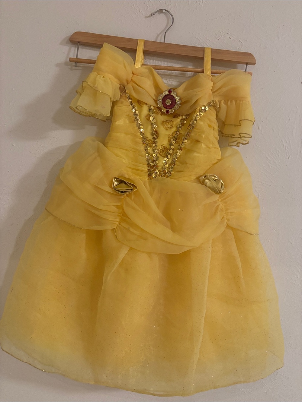 Disney Yellow belle Princess Ball Gown Kids Costume